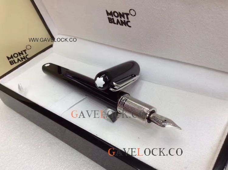 Marc Blanc Pens Black& Silver Fountain Pen Marc Blanc Pens Black& Silver Fountain Pen